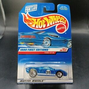 Hot Wheels Car 1999 Ford GT-40 Blue First Editions Series #921 16/26